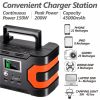 200W Peak Power Station, Flashfish CPAP Battery 166Wh 45000mAh Backup Power Pack  With 50W 18V Portable Solar Panel, FLASHFISH Foldable Solar Charger