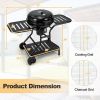 22 Inches 2 Layer Racks Barbecue Grill with Wheels for Outdoor Camping